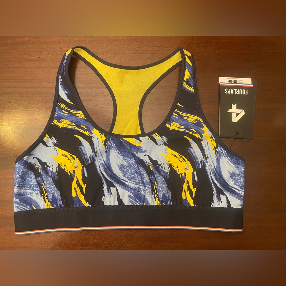 Fourlaps Circuit Sports Bra Twisted Acrylic Cerulean